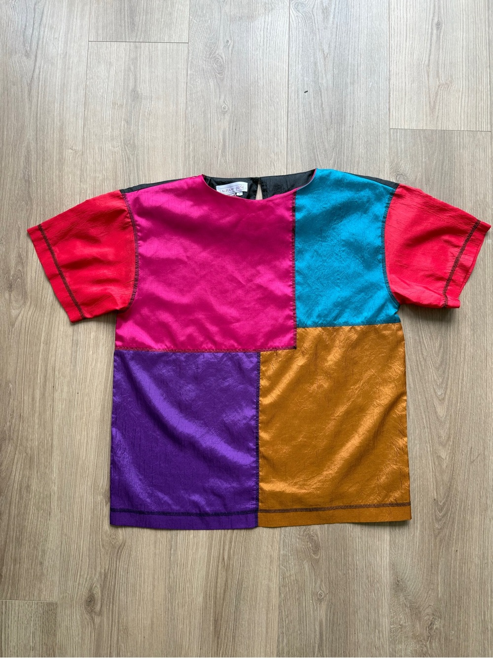 Women’s multicolor color block  patchwork top size small